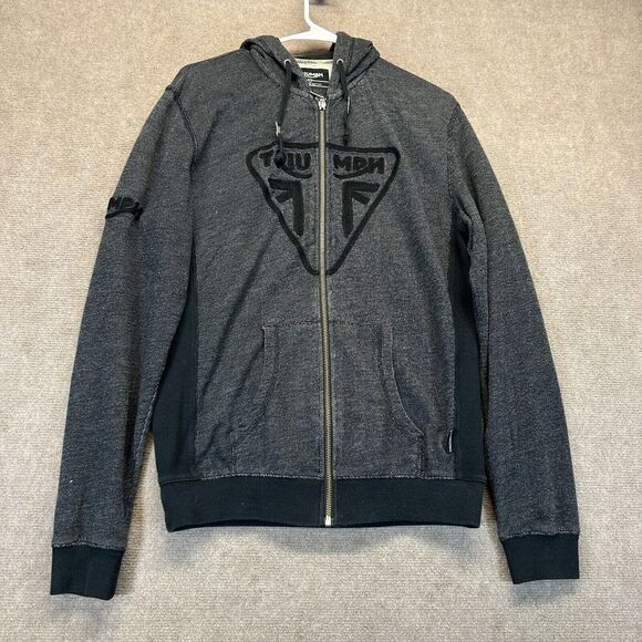 Triumph Motorcycles Performance Zip Hoodie Adult S Gray Black Cotton MSWS15037 - Picture 1 of 13